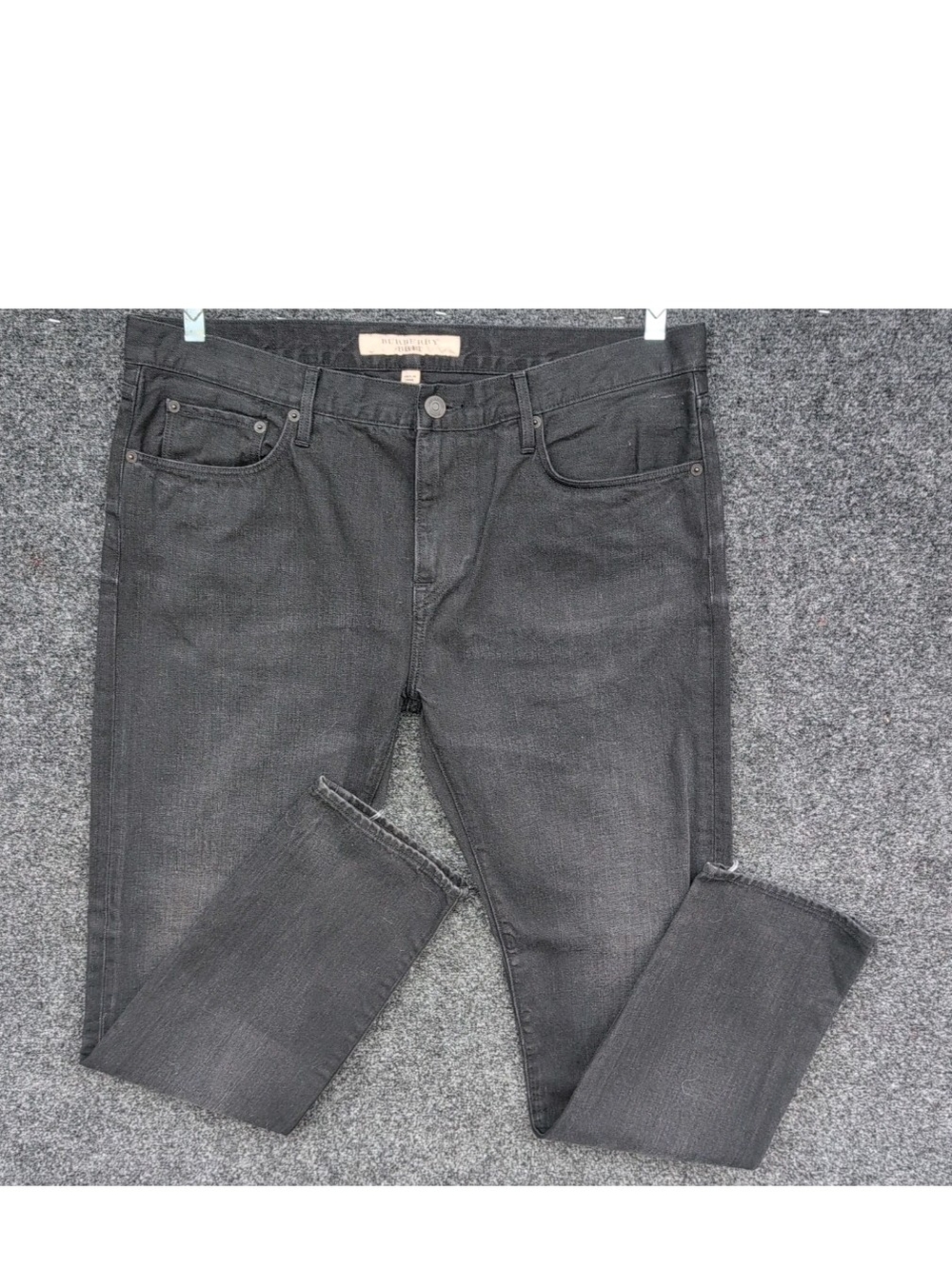 Burberry Brit Jeans Mens 36x32 Black Slim Straight Faded Cotton Denim Stretch